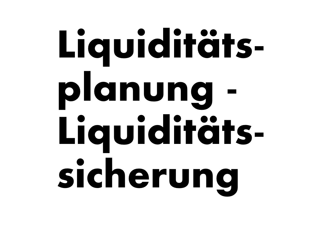 Liquiditätssicherung Liquiditätsplanung